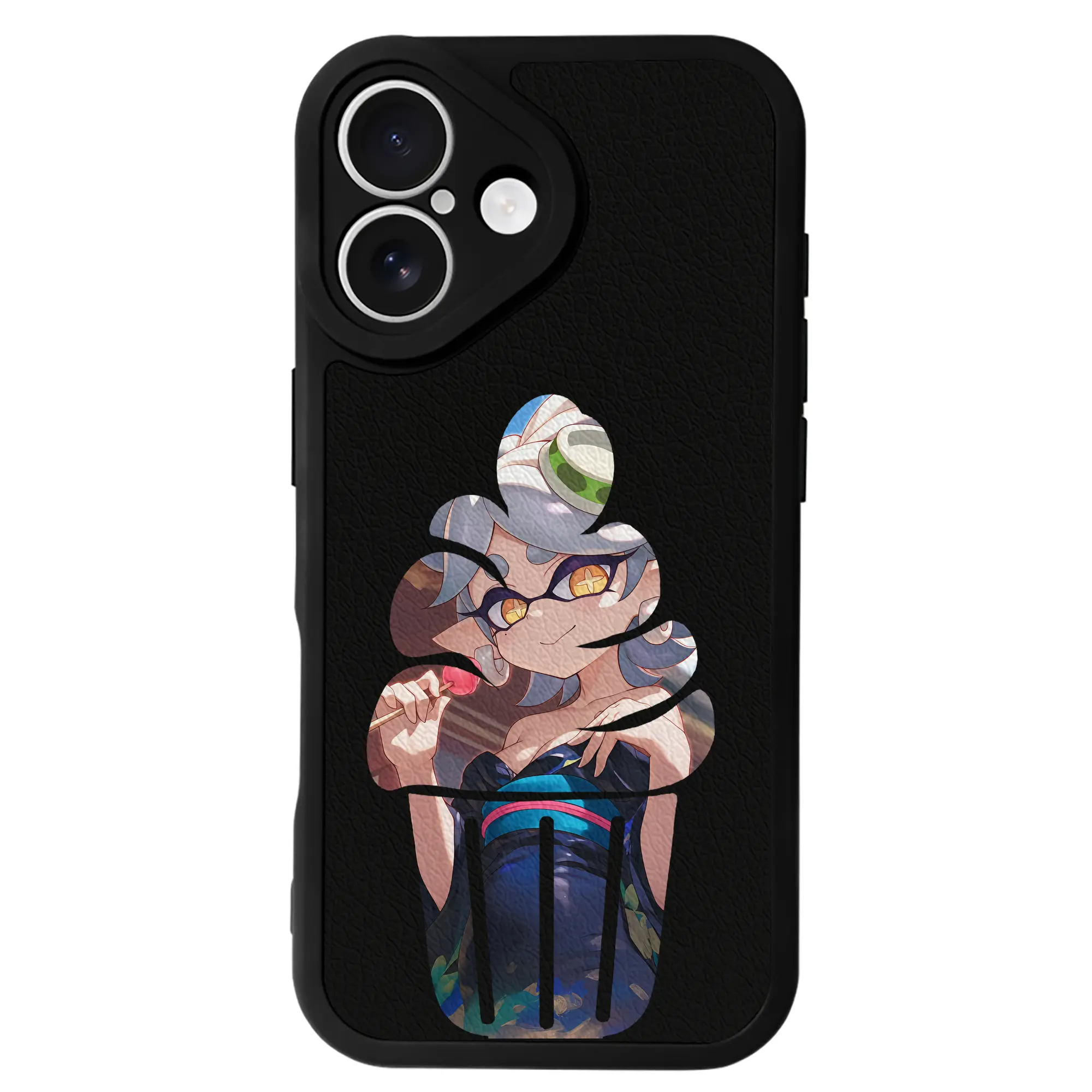 スプラトゥーン グッズ,シオカラーズ ホタル - IPhone 16シリーズ対応 ・ シリコンスマホケース ・ レザー調 ・ 高精度フィット ・ 耐衝撃 ・ ワイヤレス充電対応 ・ 精密カット